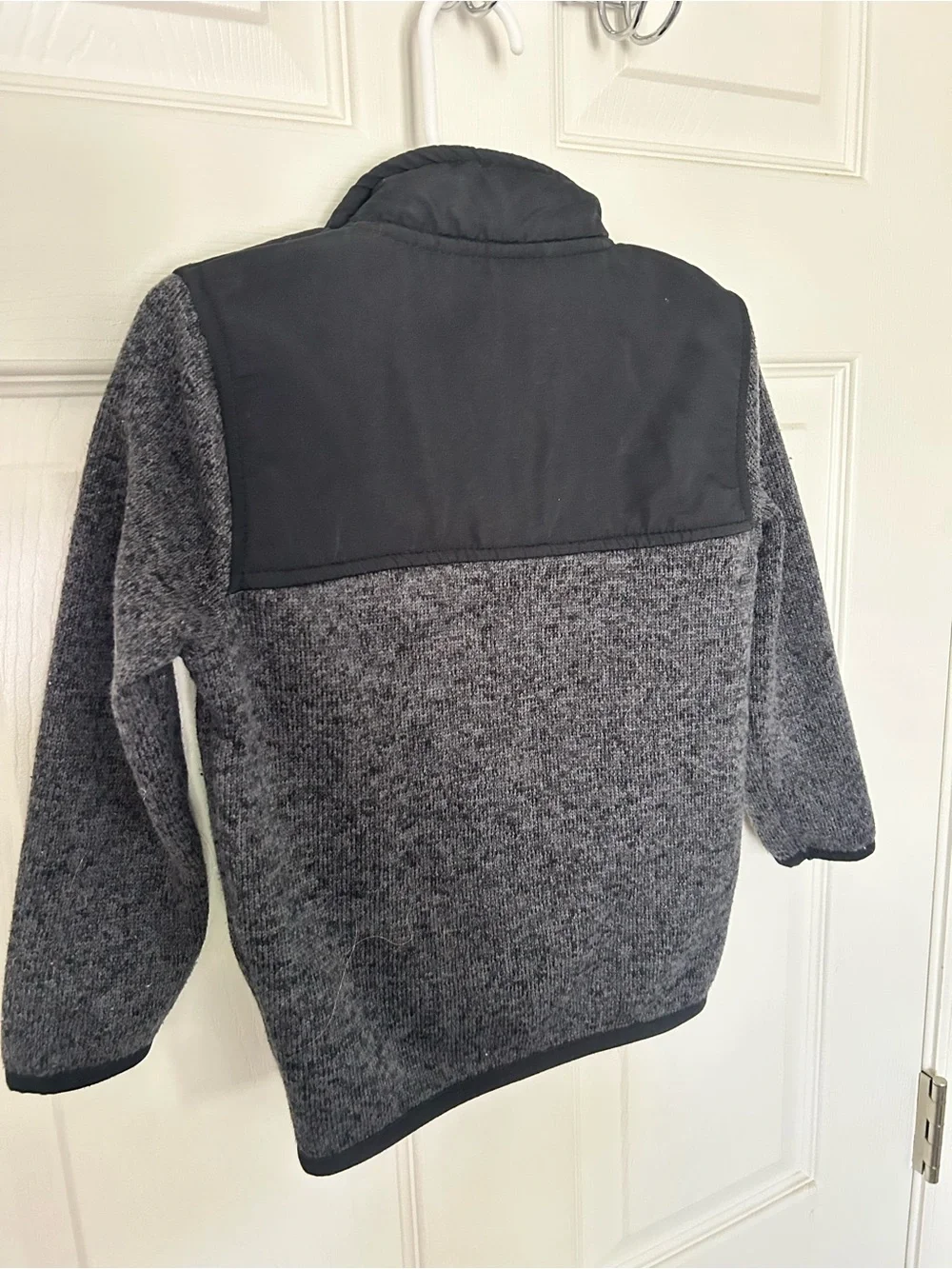 Toddler Boys, The Children's Place, Gray and Black Full-Zip Knit Fleece Jacket,